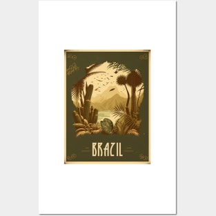 Brazil Rainforest Vintage Travel Art Poster Posters and Art